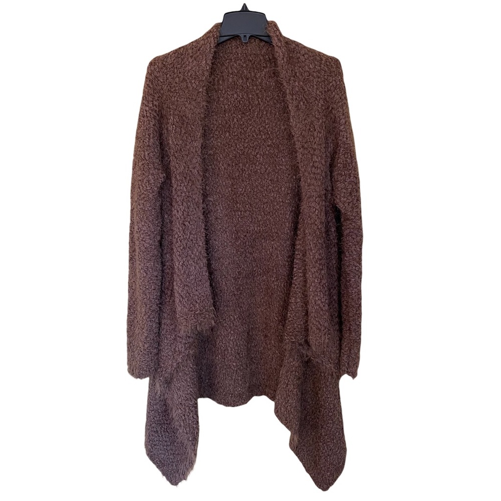 Cozy Casual Teddy Bear Waterfall Open Cardigan